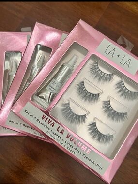 LA•LA Viva La Volume 3-Pair False Lash Set with Glue - 4 packs